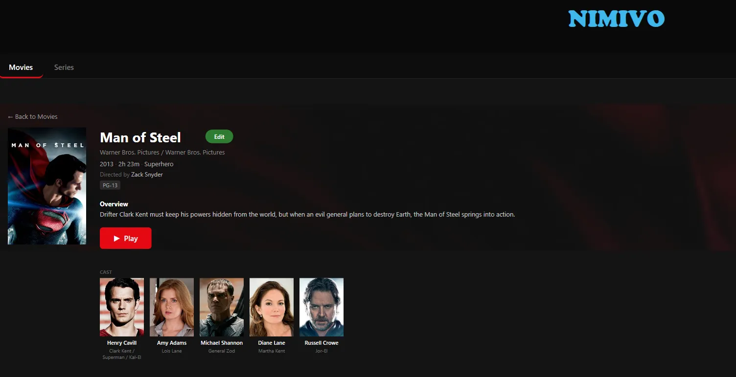 Movie details screen