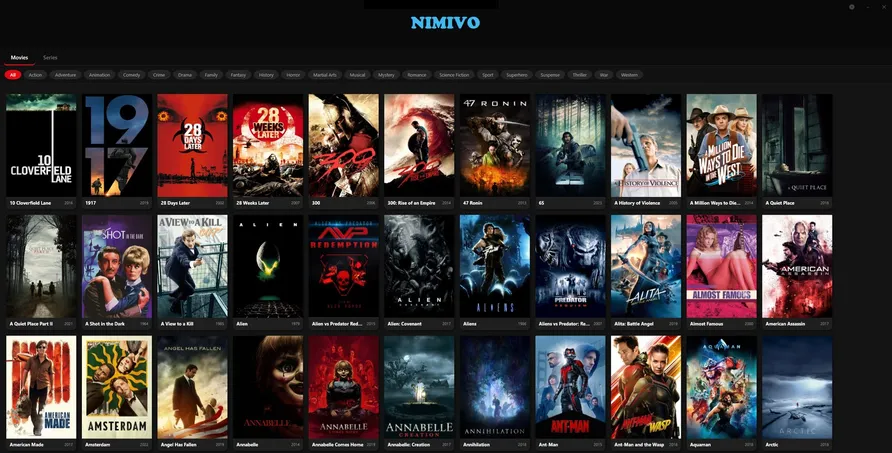 Movie library grid